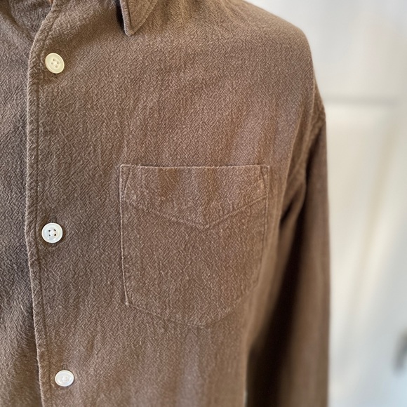 All Saints Brown Textured Casual Button Down Shirt - Picture 5 of 7